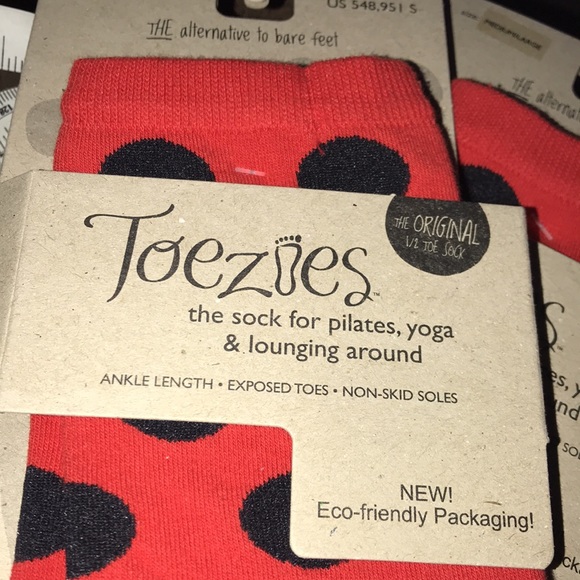 Ladybug print Toezies Open toe Yoga socks - Picture 5 of 6